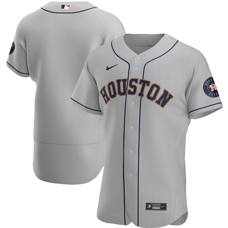 2020 MLB Men Houston Astros Nike Gray Road 2020 Authentic Official Team Jersey 1